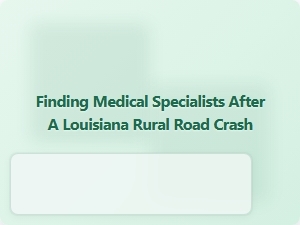Your Rights After a Rural Louisiana Crash: Finding Specialists